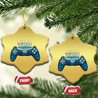 Funny Hanukkah Gamer Gaming Christmas Ornament - Wonder Print Shop