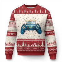 Funny Hanukkah Gamer Gaming Ugly Christmas Sweater - Wonder Print Shop
