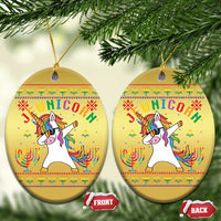 Funny Hanukkah Christmas Ornament Jewnicorn Jewish Unicorn Rainbow - Wonder Print Shop