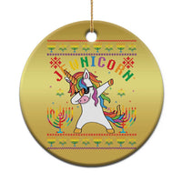 Funny Hanukkah Christmas Ornament Jewnicorn Jewish Unicorn Rainbow - Wonder Print Shop