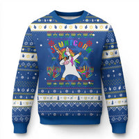 Funny Jewnicorn Jewish Unicorn Rainbow Hanukkah Ugly Sweater - Wonder Print Shop