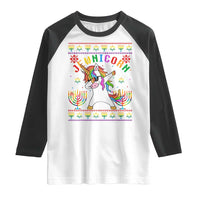 Funny Hanukkah Raglan Shirt Jewnicorn Jewish Unicorn Rainbow