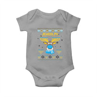 Funny Hanukkah Baby Onesie Jewdolph Jewish Reindeer Menorah