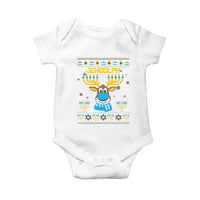 Funny Hanukkah Baby Onesie Jewdolph Jewish Reindeer Menorah