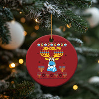 Funny Hanukkah Christmas Ornament Jewdolph Jewish Reindeer Menorah - Wonder Print Shop