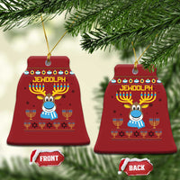Funny Hanukkah Christmas Ornament Jewdolph Jewish Reindeer Menorah - Wonder Print Shop