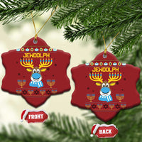 Funny Hanukkah Christmas Ornament Jewdolph Jewish Reindeer Menorah - Wonder Print Shop