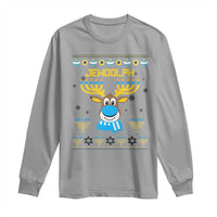 Funny Hanukkah Long Sleeve Shirt Jewdolph Jewish Reindeer Menorah