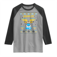 Funny Hanukkah Raglan Shirt Jewdolph Jewish Reindeer Menorah