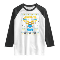 Funny Hanukkah Raglan Shirt Jewdolph Jewish Reindeer Menorah
