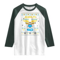 Funny Hanukkah Raglan Shirt Jewdolph Jewish Reindeer Menorah