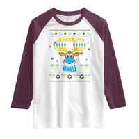Funny Hanukkah Raglan Shirt Jewdolph Jewish Reindeer Menorah