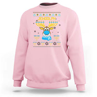 Funny Hanukkah Sweatshirt Jewdolph Jewish Reindeer Menorah - Wonder Print Shop