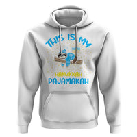 Funny This Is My Hanukkah Pajamakah Hoodie Cute Jewish Sloth Chanukkah