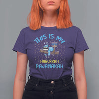 Funny This Is My Hanukkah Pajamakah T Shirt For Women Cute Jewish Sloth Chanukkah - Wonder Print Shop