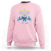 Hanukkah Menorah Jewish Coquette Bow Sweatshirt - Wonder Print Shop