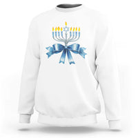 Hanukkah Menorah Jewish Coquette Bow Sweatshirt - Wonder Print Shop