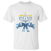 Hanukkah Menorah Jewish Coquette Bow T Shirt - Wonder Print Shop