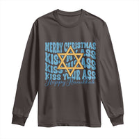 Funny Hanukkah Long Sleeve Shirt Kiss My Ass Kiss His Ass Kiss Your Ass