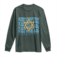 Funny Hanukkah Long Sleeve Shirt Kiss My Ass Kiss His Ass Kiss Your Ass