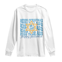 Funny Hanukkah Long Sleeve Shirt Kiss My Ass Kiss His Ass Kiss Your Ass
