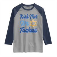 Funny Hanukkah Raglan Shirt Kish Mir In Tuchas Jewish Yiddish Ashkenazi