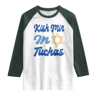 Funny Hanukkah Raglan Shirt Kish Mir In Tuchas Jewish Yiddish Ashkenazi