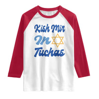 Funny Hanukkah Raglan Shirt Kish Mir In Tuchas Jewish Yiddish Ashkenazi
