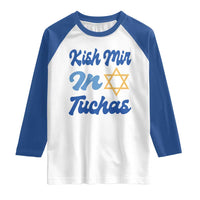 Funny Hanukkah Raglan Shirt Kish Mir In Tuchas Jewish Yiddish Ashkenazi