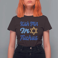 Funny Hanukkah T Shirt For Women Kish Mir In Tuchas Jewish Yiddish Ashkenazi - Wonder Print Shop