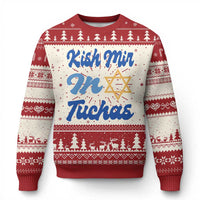 Funny Hanukkah Ugly Christmas Sweater Kish Mir In Tuchas Jewish Yiddish Ashkenazi - Wonder Print Shop