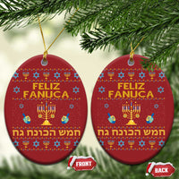 Funny Hanukkah Christmas Ornament Feliz Januca Ladino Jewish Sephardic - Wonder Print Shop