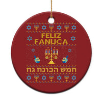 Funny Hanukkah Christmas Ornament Feliz Januca Ladino Jewish Sephardic - Wonder Print Shop
