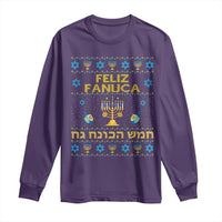 Funny Hanukkah Long Sleeve Shirt Feliz Januca Ladino Jewish Sephardic