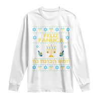 Funny Hanukkah Long Sleeve Shirt Feliz Januca Ladino Jewish Sephardic