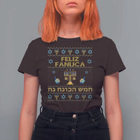 Funny Hanukkah T Shirt For Women Feliz Januca Ladino Jewish Sephardic - Wonder Print Shop