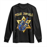 Funny Hanukkah Long Sleeve Shirt Feliz Januca Jewish Sephardic Ladino
