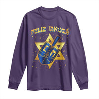 Funny Hanukkah Long Sleeve Shirt Feliz Januca Jewish Sephardic Ladino