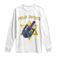Funny Hanukkah Long Sleeve Shirt Feliz Januca Jewish Sephardic Ladino