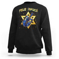 Funny Hanukkah Sweatshirt Feliz Januca Jewish Sephardic Ladino - Wonder Print Shop