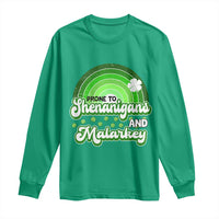 Funny St Patrick's Day Long Sleeve Shirt Prone To Shenanigans And Malarkey