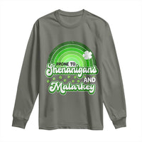 Funny St Patrick's Day Long Sleeve Shirt Prone To Shenanigans And Malarkey