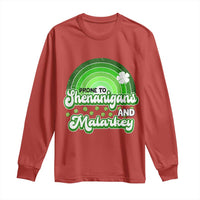 Funny St Patrick's Day Long Sleeve Shirt Prone To Shenanigans And Malarkey