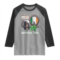 St Patrick's Day Raglan Shirt Beer Drinking Team Ireland Flag