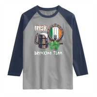 St Patrick's Day Raglan Shirt Beer Drinking Team Ireland Flag