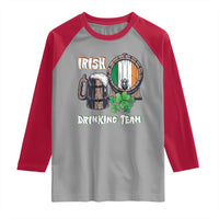 St Patrick's Day Raglan Shirt Beer Drinking Team Ireland Flag