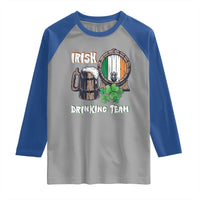 St Patrick's Day Raglan Shirt Beer Drinking Team Ireland Flag