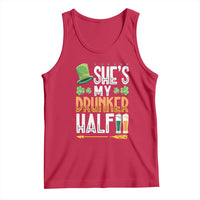St Patrick's Day Couple Matching Tank Top She's My Drunker Half