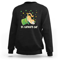 Happy St.Catrick's Patrick's Day Lucky Cat Shamrock Hat Sweatshirt - Wonder Print Shop