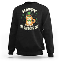 Happy St.Catrick's Patrick's Day Lucky Cat Shamrock Sweatshirt - Wonder Print Shop